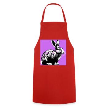rabbit - Cooking Apron - red - Front - AI Model Male 185 dark (185cm)
