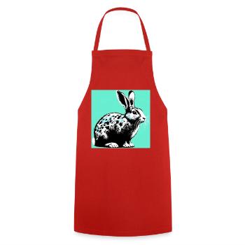 lapin - Tablier de cuisine - rouge - Devant - AI Model Male 185 dark (185cm)