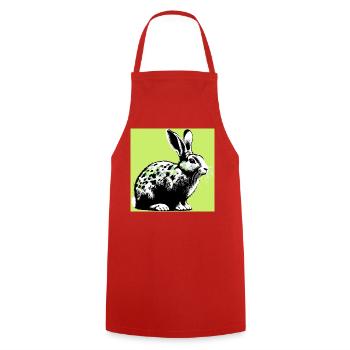 rabbit - Cooking Apron - red - Front - AI Model Male 185 dark (185cm)