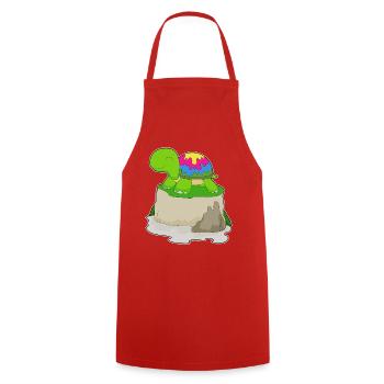Drôle de tortue - Tablier de cuisine - rouge - Devant - AI Model Male 185 dark (185cm)