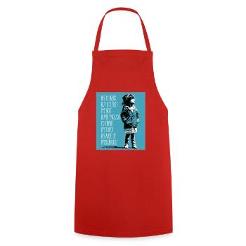 Life is hard but at least I'm not dumb enough - Cooking Apron - red - Front - AI Model Male 185 dark (185cm)