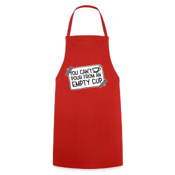 On ne peut pas verser dans un gobelet vide Soins personnels - Tablier de cuisine - rouge - Devant - AI Model Male 185 dark (185cm)