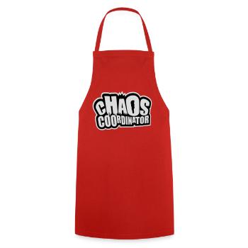 Coordinateur du Chaos Titre drôle Parents Teacher Logo - Tablier de cuisine - rouge - Devant - AI Model Male 185 dark (185cm)