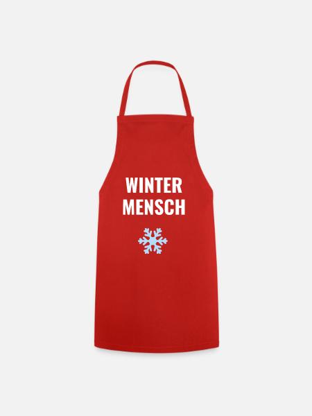 Wintermensch – Schlichtes Statement - Kochschürze - Rot