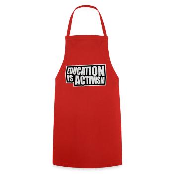 L’éducation est activisme Bildung Aktivismus Déclaration - Tablier de cuisine - rouge - Devant - AI Model Male 185 dark (185cm)
