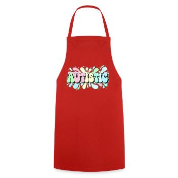 Autistique Arc en Ciel Éclatant - Tablier de cuisine - rouge - Devant - AI Model Male 185 dark (185cm)