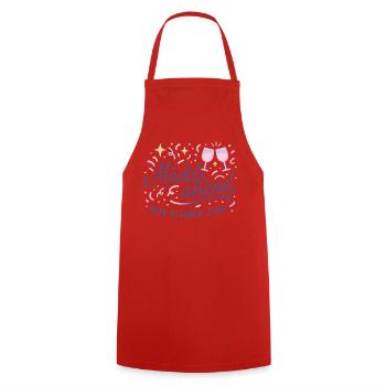Mädelsabend Glow – Wir bleiben Jung - Kochschürze - Rot - Vorne - AI Model Male 185 dark (185cm)