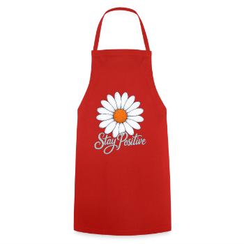 Daisy Flower stay positive Gänseblume sei positiv - Kochschürze - Rot - Vorne - AI Model Male 185 dark (185cm)