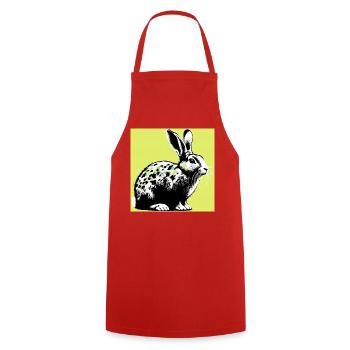 rabbit - Cooking Apron - red - Front - AI Model Male 185 dark (185cm)