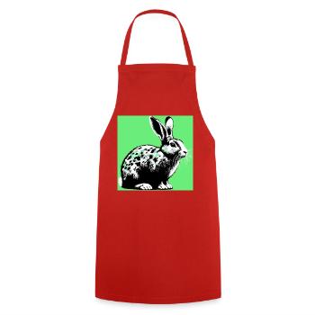 rabbit - Cooking Apron - red - Front - AI Model Male 185 dark (185cm)