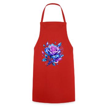 Bleu Rose Couronne - Tablier de cuisine - rouge - Devant - AI Model Male 185 dark (185cm)