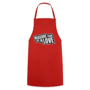 Measure Your Life In Love Inspirierend Liebe Logo - Kochschürze - Rot - Vorne - AI Model Male 185 dark (185cm)