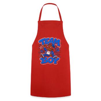 Team Boy Révélation Genre Garçon Bébé Cadeau - Tablier de cuisine - rouge - Devant - AI Model Male 185 dark (185cm)