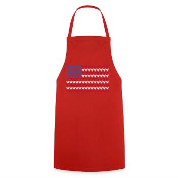 Patriotic Farmer Rooster Flock Poultry USA Pride C - Cooking Apron - red - Front - AI Model Male 185 dark (185cm)