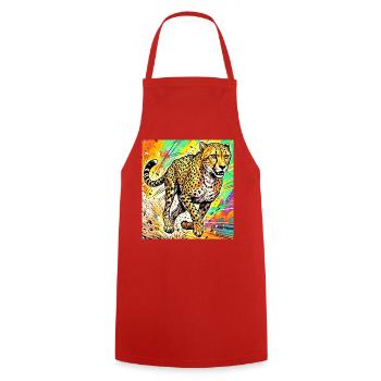 cheetah - Cooking Apron - red - Front - AI Model Male 185 dark (185cm)