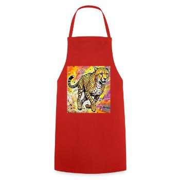 cheetah - Cooking Apron - red - Front - AI Model Male 185 dark (185cm)