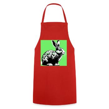 rabbit - Cooking Apron - red - Front - AI Model Male 185 dark (185cm)
