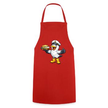 Mouette Rieuse - Tablier de cuisine - rouge - Devant - AI Model Male 185 dark (185cm)