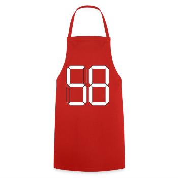 NUMBER 58 Fifty-Eight Gift Digital - Cooking Apron - red - Front - AI Model Male 185 dark (185cm)