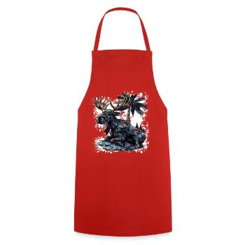 Bande dessinée d’été Moose - Tablier de cuisine - rouge - Devant - AI Model Male 185 dark (185cm)