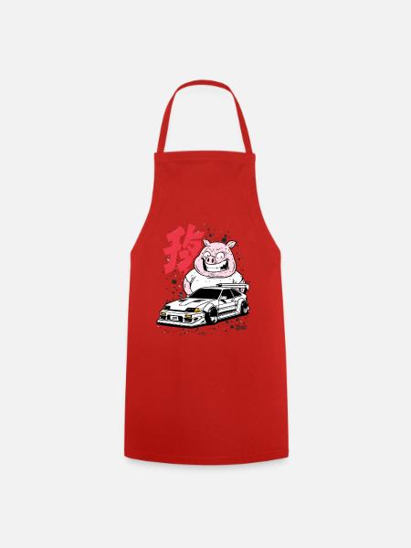 Pig Drift JP JDM Auto - Kochschürze - Rot