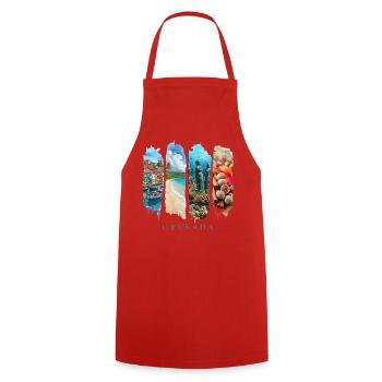 Voyage de vacances à la Grenade – Caribbean Spice Island - Tablier de cuisine - rouge - Devant - AI Model Male 185 dark (185cm)