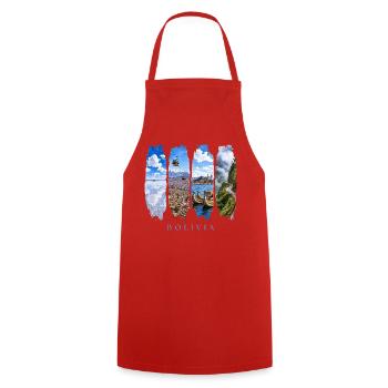 Bolivia Holidays Travel – Andes Culture & Nature - Cooking Apron - red - Front - AI Model Male 185 dark (185cm)