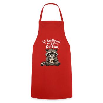 Ich Funktioniere Nur Unter Koffein Waschbär - Kochschürze - Rot - Vorne - AI Model Male 185 dark (185cm)