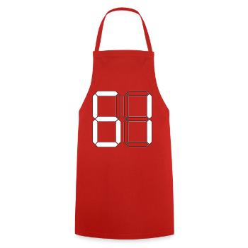 NUMBER 61 Sixty-One Gift Digital - Cooking Apron - red - Front - AI Model Male 185 dark (185cm)
