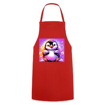 penguin - Cooking Apron - red - Front - AI Model Male 185 dark (185cm)