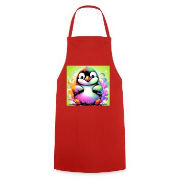 pingouin - Tablier de cuisine - rouge - Devant - AI Model Male 185 dark (185cm)