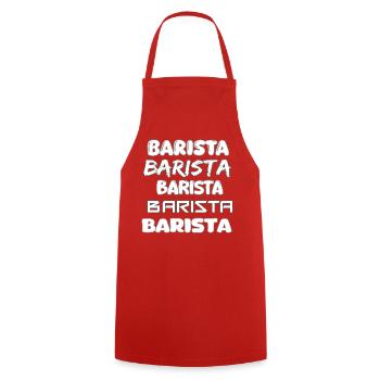 Barista - Tablier de cuisine - rouge - Devant - AI Model Male 185 dark (185cm)