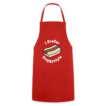 Je préfère le hot-dog drôle en levrette - Tablier de cuisine - rouge - Devant - AI Model Male 185 dark (185cm)
