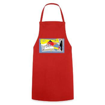 The Chess Game Art - Cooking Apron - red - Front - AI Model Male 185 dark (185cm)