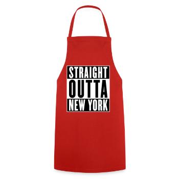 Directement sorti de New York (couleurs changeables) - Tablier de cuisine - rouge - Devant - AI Model Male 185 dark (185cm)