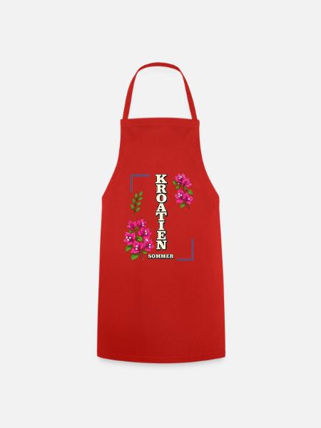 Kroatien Sommer mit Bougainvillea-Blüten - Kochschürze - Rot