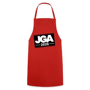 Jga 2026 Bachelor Party - Cooking Apron - red - Front - AI Model Male 185 dark (185cm)
