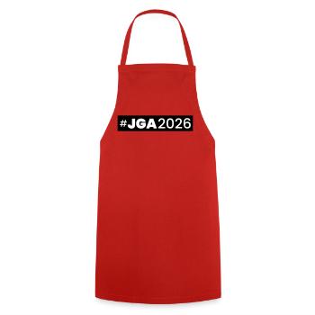 Jga 2026 Enterrement de vie de garçon - Tablier de cuisine - rouge - Devant - AI Model Male 185 dark (185cm)