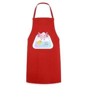 Baignoires Axolotl - Tablier de cuisine - rouge - Devant - AI Model Male 185 dark (185cm)