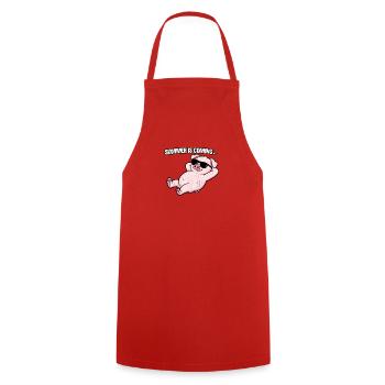 Summer Pig Relax avec des lunettes de soleil - Tablier de cuisine - rouge - Devant - AI Model Male 185 dark (185cm)