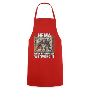 Chasseurs HEMA : Escrime historique et chevalerie - Tablier de cuisine - rouge - Devant - AI Model Male 185 dark (185cm)