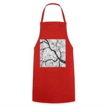 Graphique des branches en arbre monochrome - Tablier de cuisine - rouge - Devant - AI Model Male 185 dark (185cm)