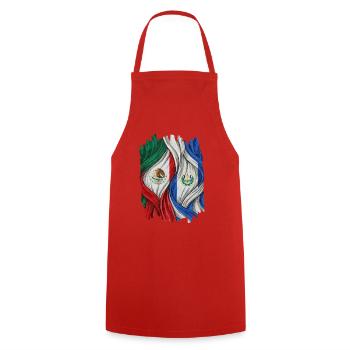 Proud of the flags of Mexico and El Salvador - Cooking Apron - red - Front - AI Model Male 185 dark (185cm)