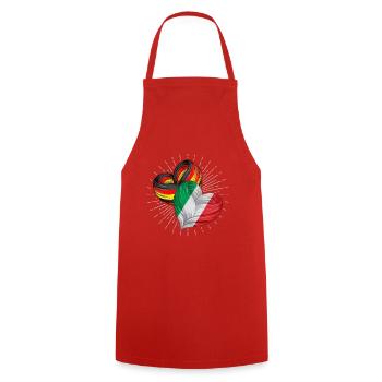 Friendship between the flags of Germany - Cooking Apron - red - Front - AI Model Male 185 dark (185cm)