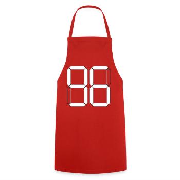 NUMBER 96 Ninety-Six Gift Digital - Cooking Apron - red - Front - AI Model Male 185 dark (185cm)