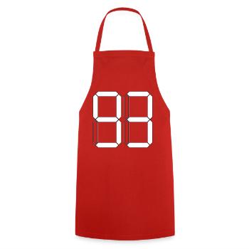 NUMMER 93 Dreiundneunzig Geschenk Digital - Kochschürze - Rot - Vorne - AI Model Male 185 dark (185cm)