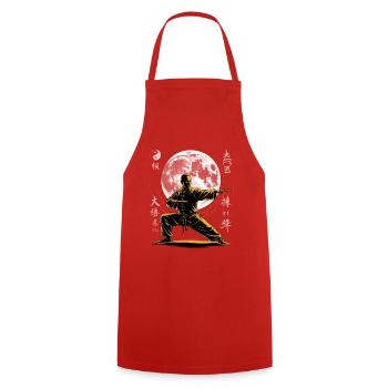 Tai Chi Zen Meditation – Chi Qigong Training - Cooking Apron - red - Front - AI Model Male 185 dark (185cm)