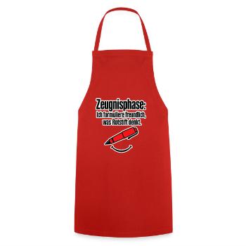 Lehrer Zeugnisphase Rotstift Humor Spruch Geschenk - Cooking Apron - red - Front - AI Model Male 185 dark (185cm)