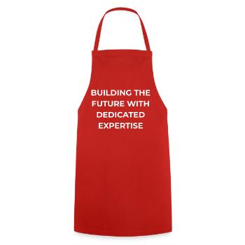 Kiwi Expert Dedicated Expertise - Cooking Apron - red - Front - AI Model Male 185 dark (185cm)