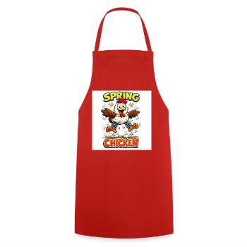 Spring Chicken - Cooking Apron - red - Front - AI Model Male 185 dark (185cm)